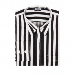 RELCO Camisa Manga Larga de Rayas Verticales - BLANCAS Y NEGRAS