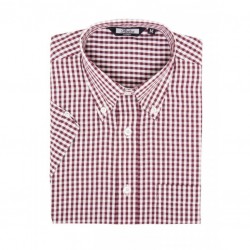 RELCO Short Sleeve Buttom Down Shirt - GINGHAM BURGUNDY