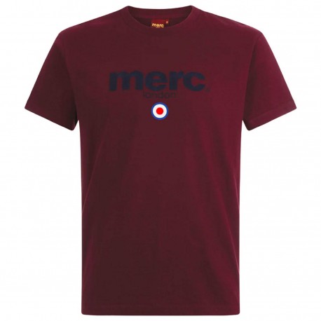Merc BRIGHTON T Shirt Short Sleeved BURGUNDY