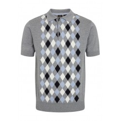 Merc ECHO KNIT Polo Shirt Short Sleeved GREY MARL