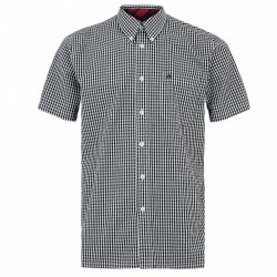 Short sleeve buttom down shirt TERRY - BLACK