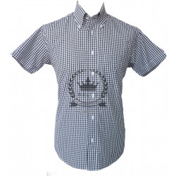 Camisa RELCO Manga Corta Button-Down Gingham BLANCA / NEGRA