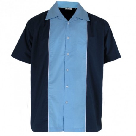 RELCO Camisa Manga Corta Bolera AZUL y CELESTE BRIXTON DENDA