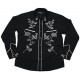 Camisa Rockabilly - NEGRO Con Blanco