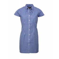 RELCO Vestido Chica Manga Corta Button-Down - GINGHAM AZUL